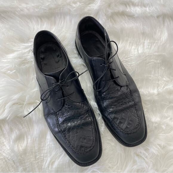 Los Altos Boots | Mens Black Genuine Caiman Alligator Leather Oxford Shoes Dress main image 5